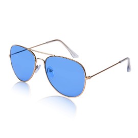 Blue Aviator Sunglasses for Men Blue Accessories Mens Cool Glasses Military Cute