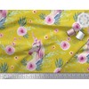 Soimoi Yellow Viscose Chiffon Fabric Unicorn Face & Ranunculus Floral