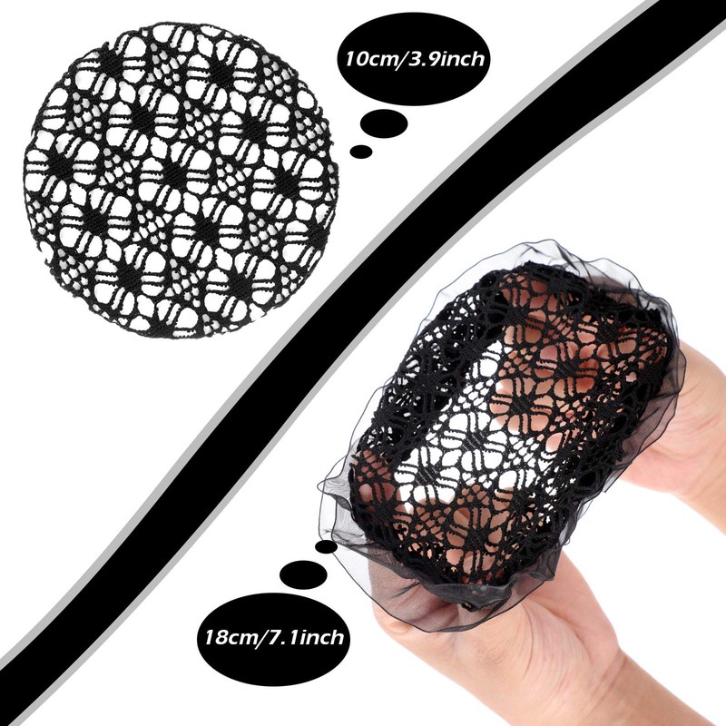Waydress 8 Pcs Ballet Hair Net Bun Cover Invisible Elastic