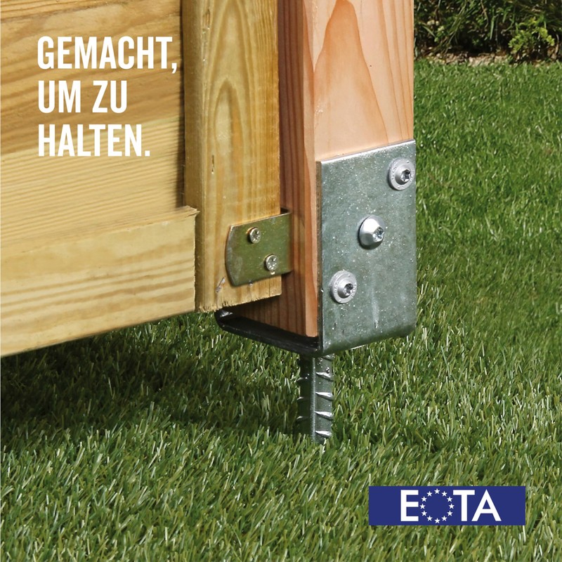 U-Shaped Post Anchor with Concrete Anchor Riffler Tool Steel Galvanised