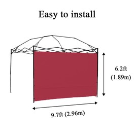 Canopy SunWall, 10x10ft Pop Up Canopy Sidewall for Instant Canopy Tent Gazebos, 1 Pack Sidewall Only Red