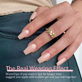 SXVME Soft Gel Nail Tips Long Coffin Gel X Nails, 300Pcs Pre-applied Tip Primer Gel X Nail Tips, Natural Nude Pink Colored Gel Tips Acrylic Fake Nails Extensions False Nails Press ons for Easy DIY