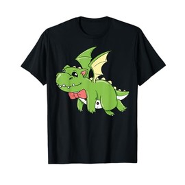 Cute Green Cartoon Dragon Character For Kids T-Shirt