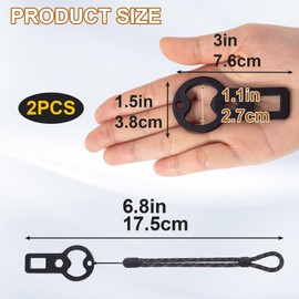 Axicvloes 2 Pcs Bottle Openers with Lanyards, Portable Bottle Opener, Beer Cap Opener Key Ring for Outdoor, Parties, Bartender, Bar, Kitchen, Restaurant - Black