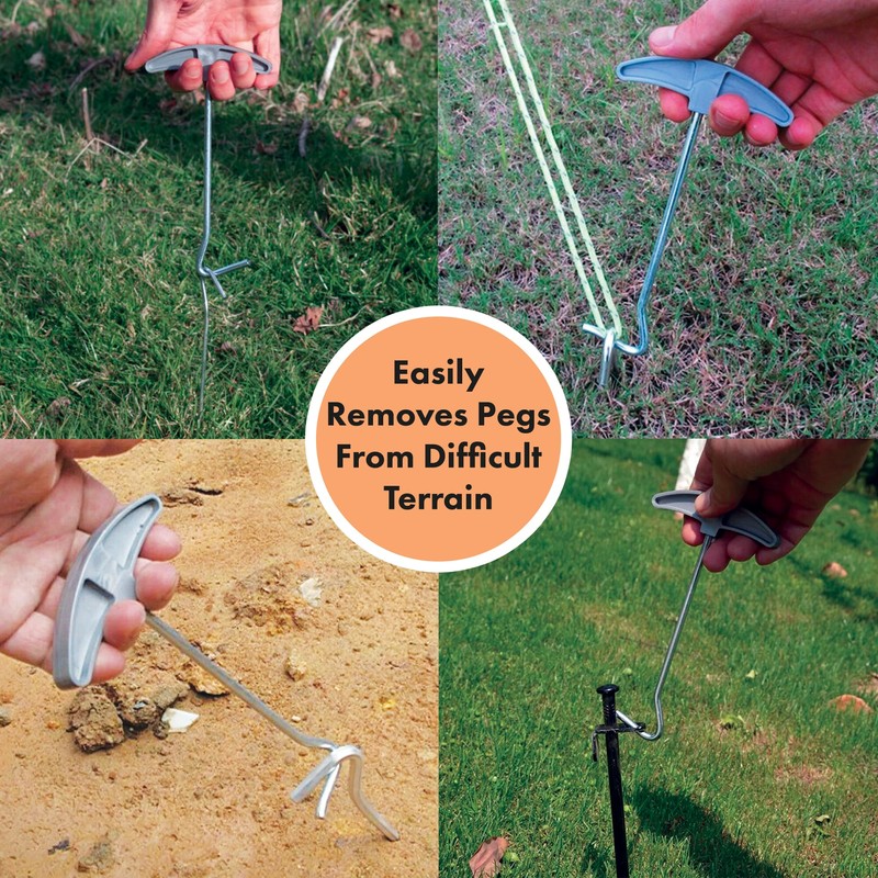 Pack of 2 Tent Peg Extractors - Camping Tools, Lightweight