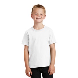 Port & Company - Youth Core Cotton Tee. PC54Y White