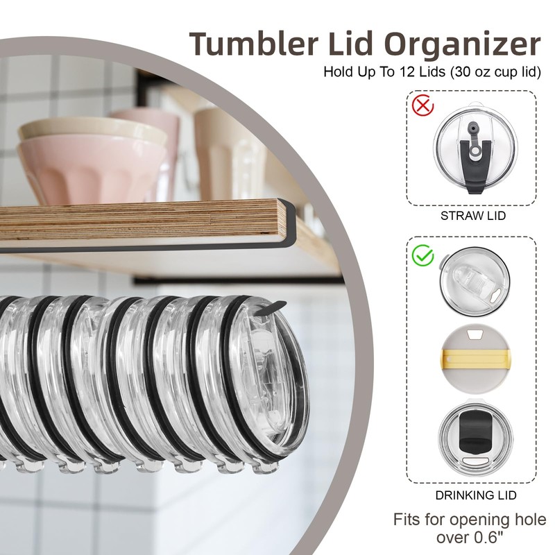 LveSunny LveSunny Tumbler Lid Organizer,2 Pack Cup Lid Organizer for