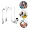KOMBIUDA Stainless Steel Adaptive Utensils Angled Spoon Fork 4pcs Set