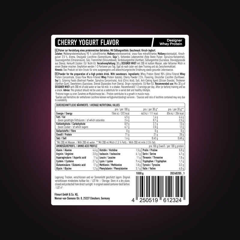 ESN Designer Whey Protein, Cherry Yogurt, 1000 g Pouch