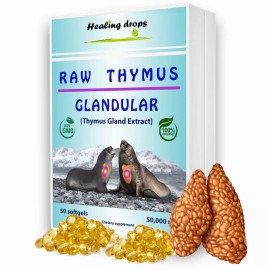 Healing Drops Thymus Gland Tissue Grass & Ocean Fed Harbor Seal Glandular Extract for Immune