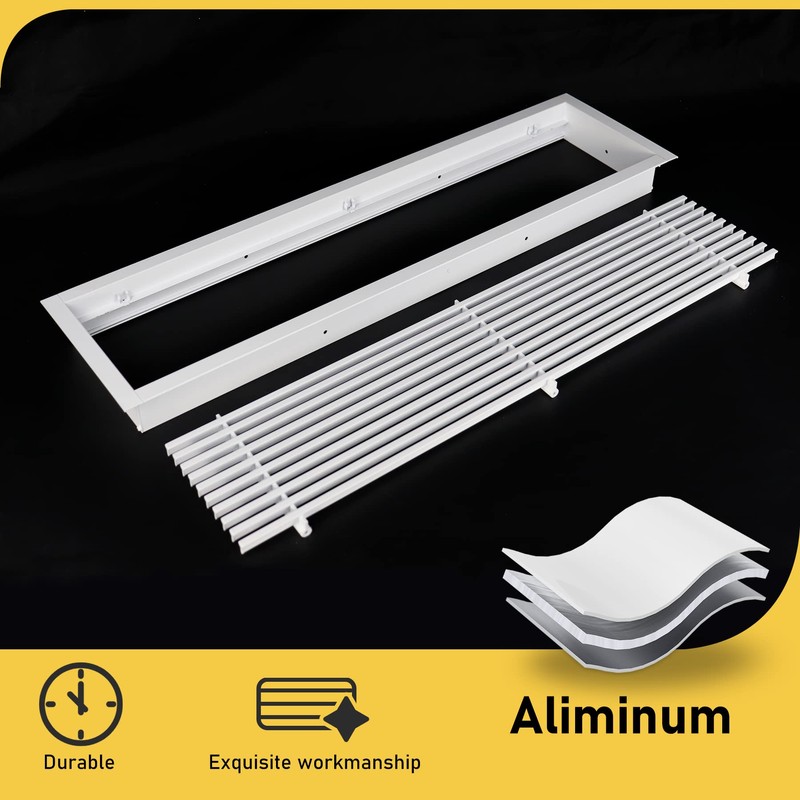 Powrocket Linear Bar Air Grille 44" X 4", Aluminum Air