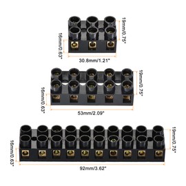 MECCANIXITY Terminal Block 500V 10A Dual Row 3 5 10 Positions Screw Electric Barrier Strip 6 Pcs