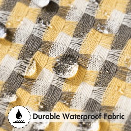 MIULEE Pack of 2 Outdoor Throw Pillow Covers Decorative Farmhouse Square Waterproof Pillows for Tent Patio Garden Balcony Sofa, 24x24 Inch Yellow