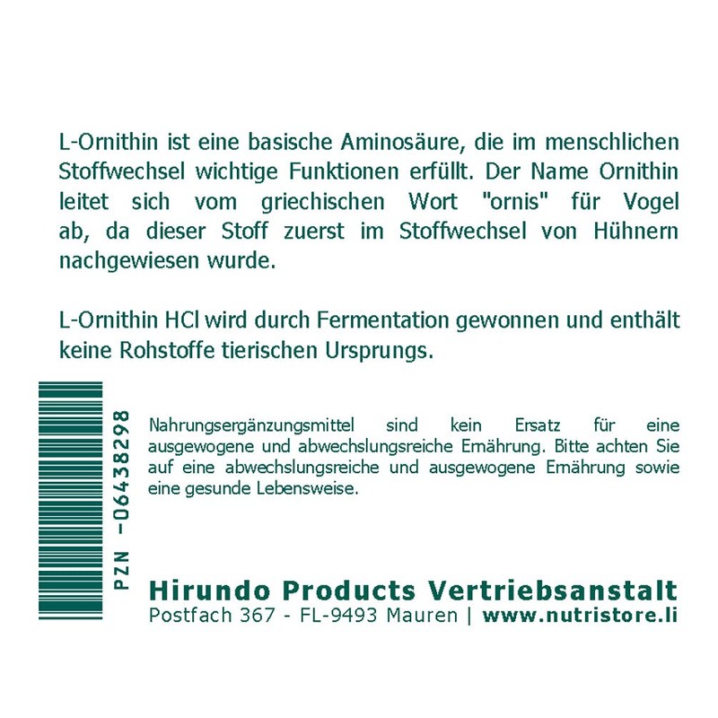 L-ORNITHIN Hydrochloride Pure Powder 250 g Powder