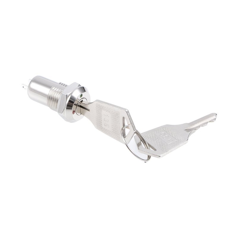 uxcell 12mm 2 Positions on OFF Electric Keylock Push Button