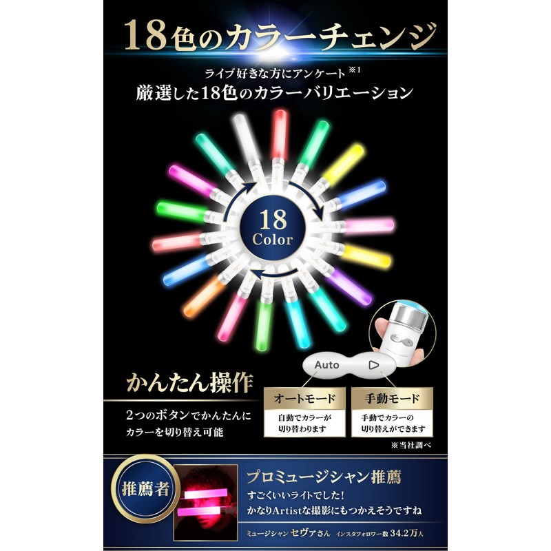 ReFUNA Pen Light, Set of 2, Concert Light, Live Bag,