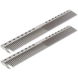 Set of 2 Hair Cutting Combs Professional Stainless Steel Hairdressing Salon Comb Styling Tool for Hairdressers and Hair Cutting (Silver)