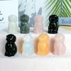 Ytbeoxk Ytbeoxk Hand-Carved Natural Rose Quartz Crystal Dog Sculpture for