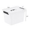 Waikhomes 4 Pack Plastic Storage Boxes, Lidded Storage Bins with