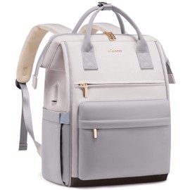 LOVEVOOK Laptop Backpack for Women 15.6 Inch, Travel Backpack with USB Charging Port Large Capacity Laptop Bag, Waterproof Bag for Business College Airline Approved Work Backpack(Grey)