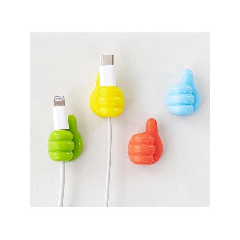 Silicone Thumb Wall Hooks, Fun Cord Holders, Cord Organizer for