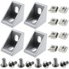 LUORNG 4 Set 3030 Series Aluminum Profile Connector Set for