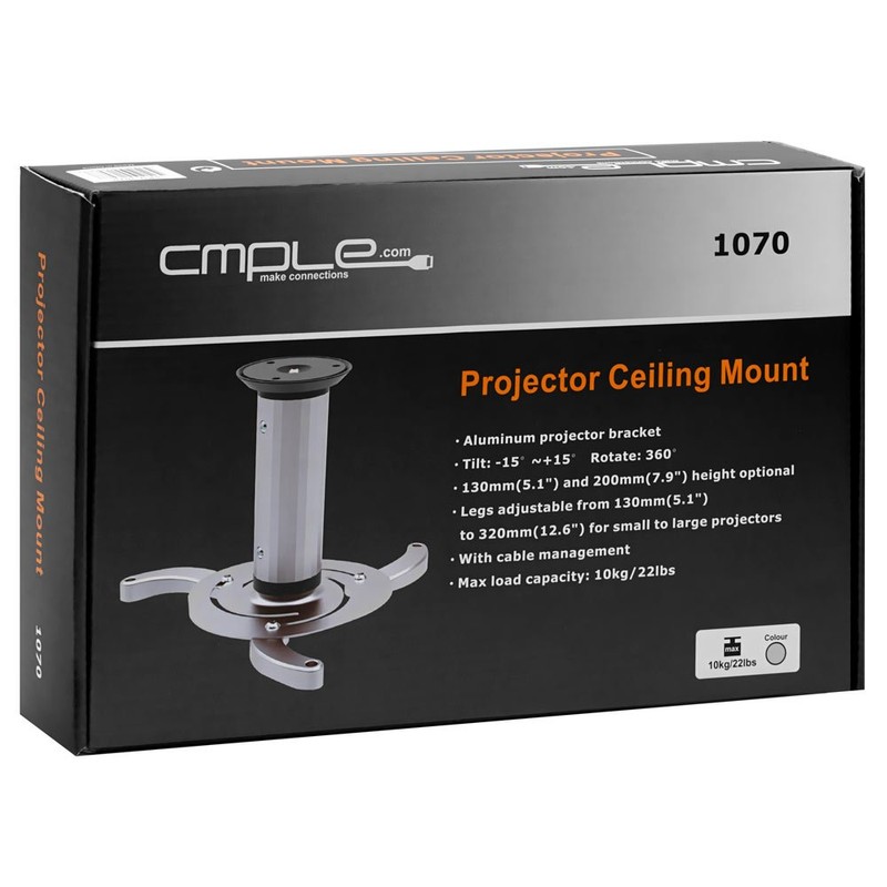 Cmple - Universal Adjustable Ceiling Projector Mount, 360 Degree Swivel