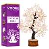 VOOXE Rose Quartz Tree Handmade Healing Gemstone Bonsai Home, Office,