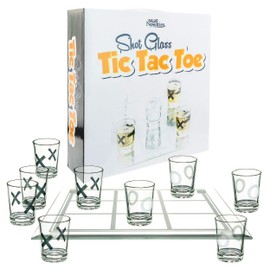 Fairly Odd Novelties Shot Glass Tic Tac Toe Fun Party Board Drinking Game for Two/Couples, Clear, One Size