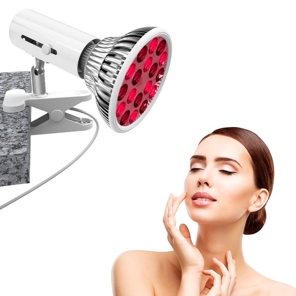 Bestqool Red Light Therapy Device with Socket -18 LEDs Infrared Light Therapy Red Near Infrared 660nm 850nm for Pain Relief Anti-Aging