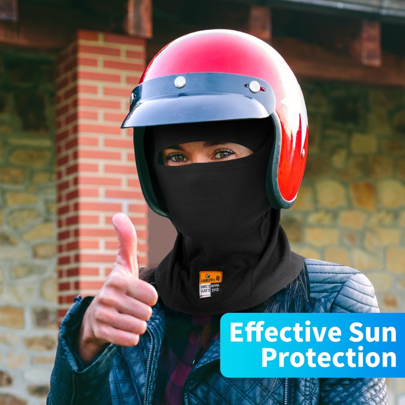 LANLFY Summer FR Balaclava, Black-2pcs, One Size