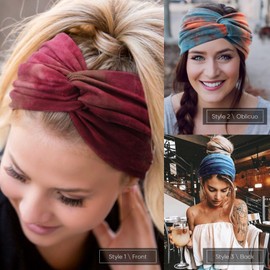 DRESHOW 8 Pack Turban Headbands for Women Wide Vintage Head Wraps Knotted Cute Hair Bands Accessories