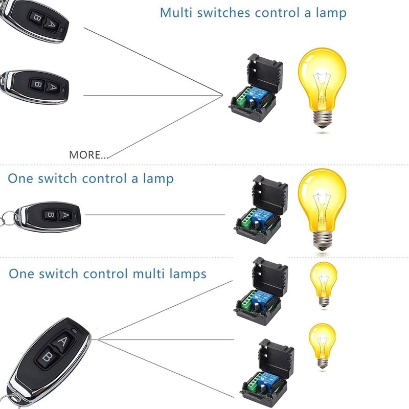 QIACHIP DC 12 V Wireless Switch with Remote Control 433