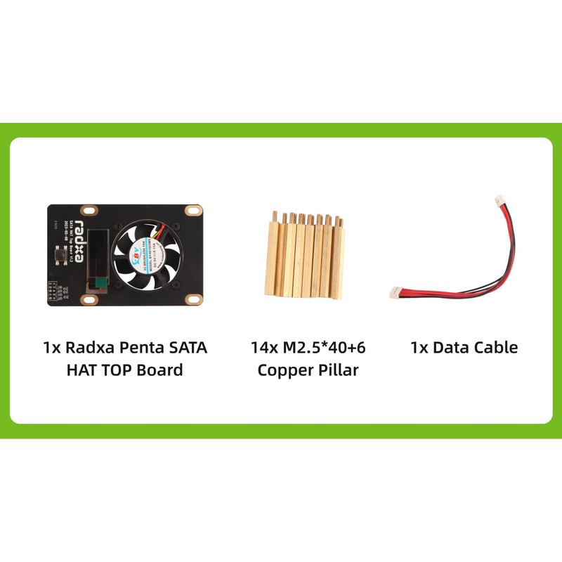 Radxa Penta SATA HAT Top Board, Designed for Radxa Penta