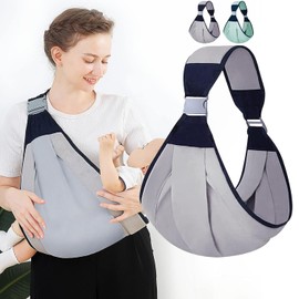 Uandhome Baby Carrier,Adjustable Baby Carrier Sling, Baby Wrap Sling, Baby Hip Seat Carrier for Toddler Sling, Baby Holder Carrier, Nursing Sling, Carrying 45 lbs (Grey)