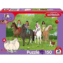 Schmidt Spiele 56464 Horse Club, Riding into the Green, 150 Pieces, with Add-on (An Original Holstein Foal Figure) Children's Puzzle