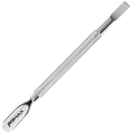 PromaxCare Cuticle Pusher and Spoon Nail Cleaner - Professional Grade Stainless Steel Cuticle Remover and Cutter - Durable Manicure and Pedicure Tool - for Fingernails and Toenails (Silver)