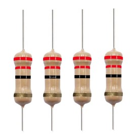 California JOS 22 Ohm Carbon Film Single Fixed Resistor 1/2 W (0.5 Watts) 5% Tolerance, (22 R, 22 ohm, 22 Ω) Resistor (40 Pack)