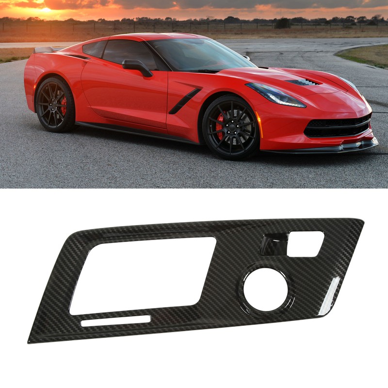 Car Gear Box Cover Trim Carbon Fiber Style Console Shifter
