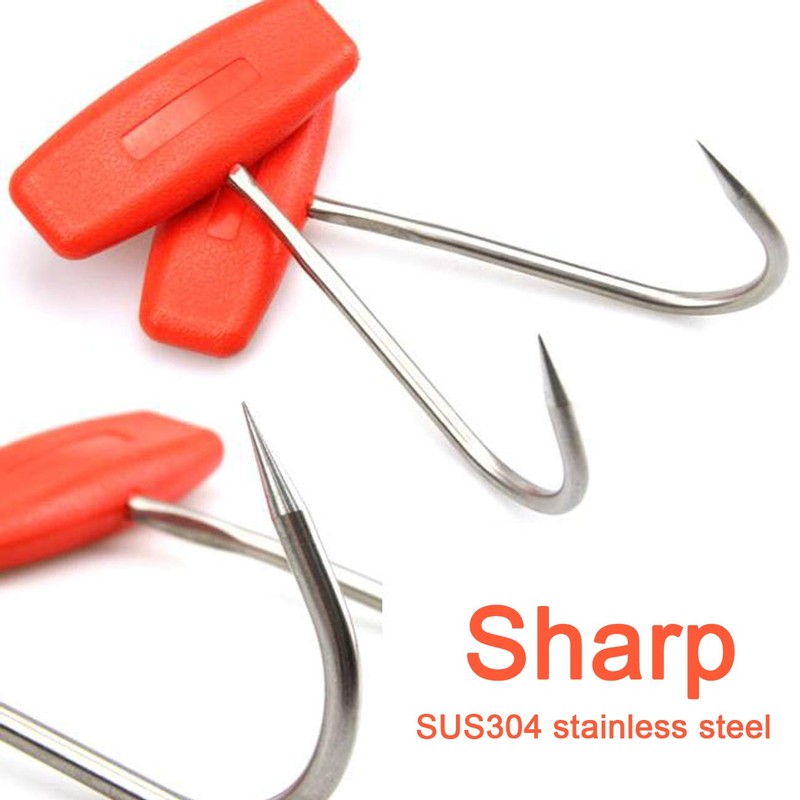 TIHOOD 2PCS Meat Hooks for Butchering,T Shaped Boning Hooks with