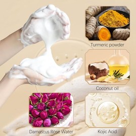 Limpiador facial de cúrcuma, gel de baño de cúrcuma, limpiador facial espumoso de cúrcuma, gel de baño de cúrcuma, limpiador espumoso de cúrcuma para 
