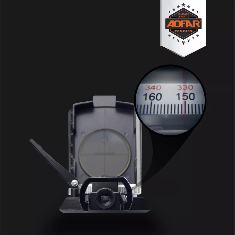 AOFAR Military Compass AF-4074 Hiking Survival Marching Camping Waterproof