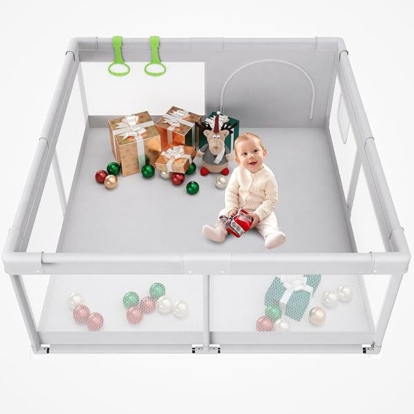 Fodoss Baby Playpen, 47x47 in Small Play Pen,Toddler Playpen for