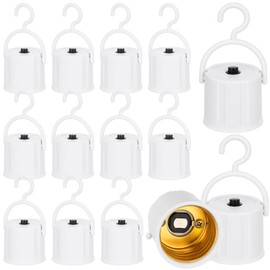 Gadpiparty 20 Pack E27 Emergency Bulb Socket Holder - 1500mAh Rechargeable with Heavy-Duty Hook, IP44 Waterproof 3 Modes, Compatible with 9W/12W LED Bulbs for Power Outage Hurricane Camping Hiking Ho