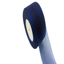 10mm Organza Ribbon - Navy Blue - 50 Yards / 46 Meters Rolls