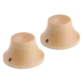 KAISH 4-Pack Wood Knobs LP/Strat Style Bell Knobs Guitar Bass Top Hat Wood Knob with Indicator Dot Maple Wood