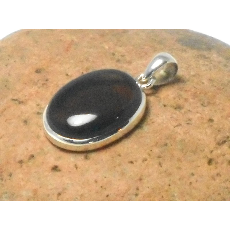 SQP2210141 Sterling Silver Smoky Quartz Pendant, Sterling Silver, Madeira Citrine