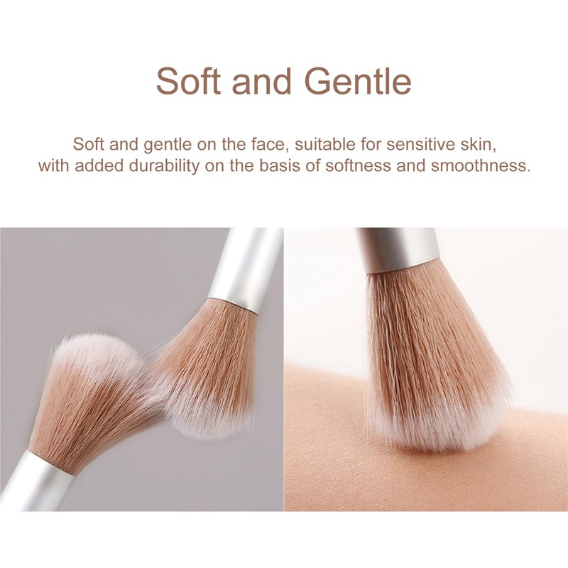 10-Piece Set Fluffy Beauty Makeup Brushes, Portable Blending Brushes with