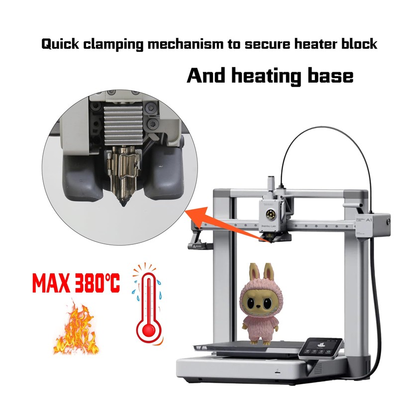 Hotend Heating Assembly For BambuLab A1/A1mini(not original), Easy to Install,