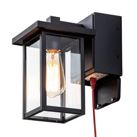 OUPAVOCS Motion Sensor Outdoor Porch Lights Wall Mounts, Dusk to Dawn Exterior Lighting Fixture for Patio, Outside Black Wall Sconce Lantern for House,Garage